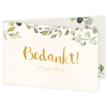 Bedankkaart bladeren