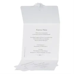 Trouwkaart Kaart met pluimpje en zwarte envelop