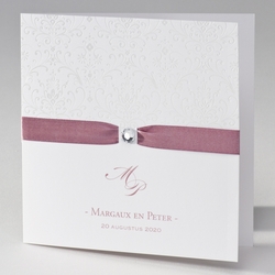 Trouwkaarten paars en roze - trouwkaart 106015