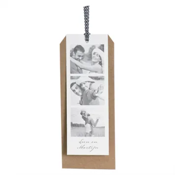 Trouwkaart Filmstrip met eco kaart