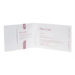 Trouwkaart Blanco fotokaart met roze lint