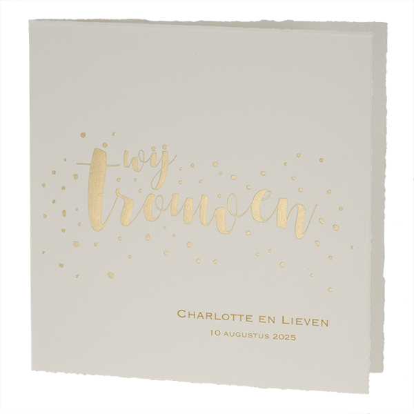 Trouwkaart Oud-Hollandse confettikaart Wij trouwen