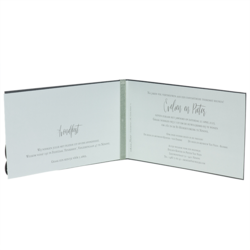 Trouwkaart Staalgrijze trouwkaart met gelaserd kantmotief NL - mint