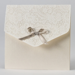 Trouwkaarten met strikjes en linten - trouwkaart 108116