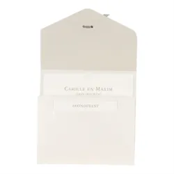 Trouwkaart Elegante trouwkaart met kantmotief in flock - beige