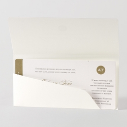 Trouwkaarten in wit en crème kleur - trouwkaart 105024