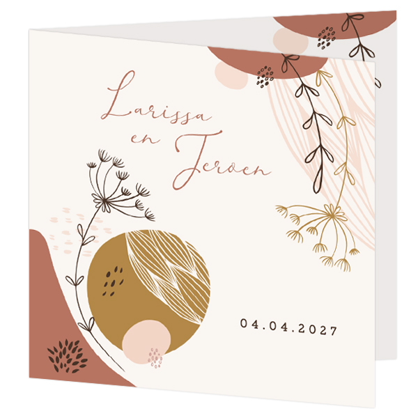 Trouwkaarten met bloemen ontwerp - trouwkaart LCM594
