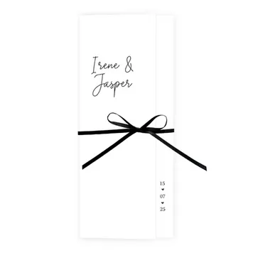 Structuurpapier met zwarte strik (dun)