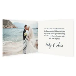 Bedankkaart blauw met rose foliedruk