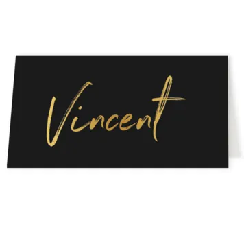 Tafelkaart zwart met gouden foliedruk