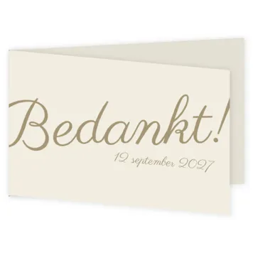 Bedankkaart op parelmoerpapier