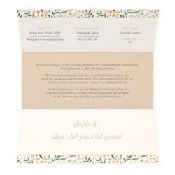 Trouwkaart mapje bloemen