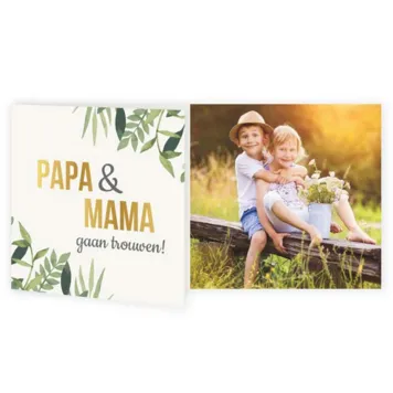 Trouwkaart papa en mama gaan trouwen met eigen foto