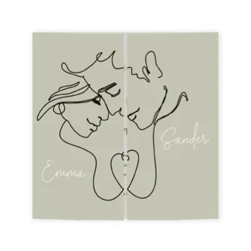 Trouwkaart lijntekening