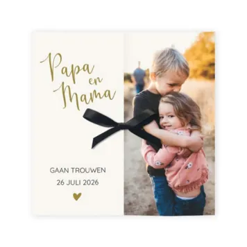 Trouwkaart boekje papa en mama gaan trouwen met foto