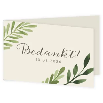 Dubbele bedankkaart botanisch met eigen foto