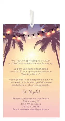 Huwelijkskaart - Sunset