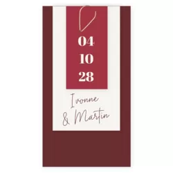 Trouwkaart labels in rood tinten