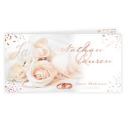 Huwelijkskaart - Roze rozen