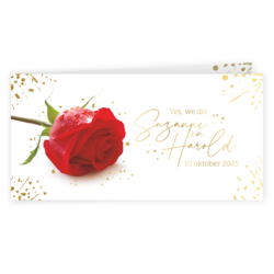 Huwelijkskaart - Rode roos
