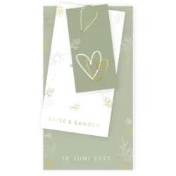 Huwelijkskaart - Groen en Goud