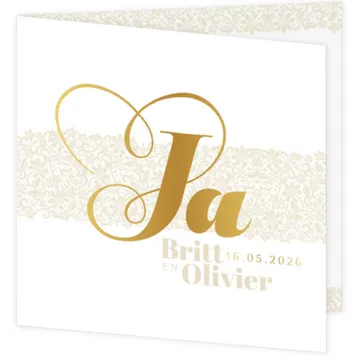 Huwelijkskaart - Gouden Ja