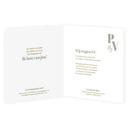 Huwelijkskaart - Patroon met initialen