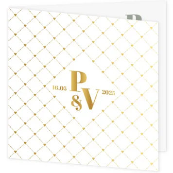 Huwelijkskaart - Patroon met initialen