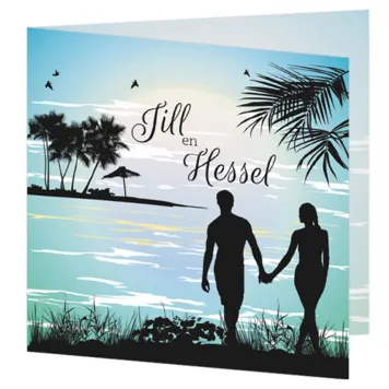 Trouwkaart - Romantische strandwandeling