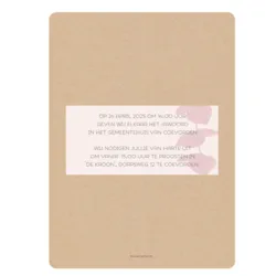 Huwelijkskaart - Aquarel bloemen met kraft