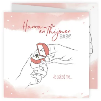 Huwelijkskaart - Getekende handen