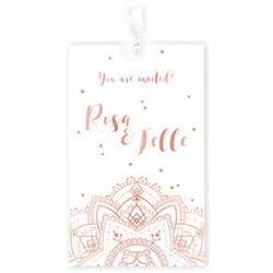 Trouwkaart hoesje mandala met witte strik