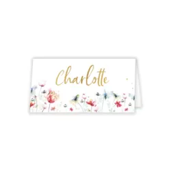 Tafelkaart - Vrolijke bloemen aan de onderrand