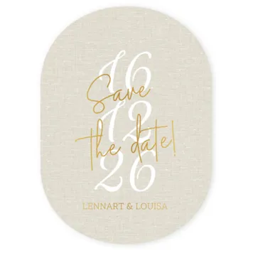 Save the date - Ovaal Linnen