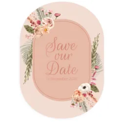 Save the date - Ovaal bloemen
