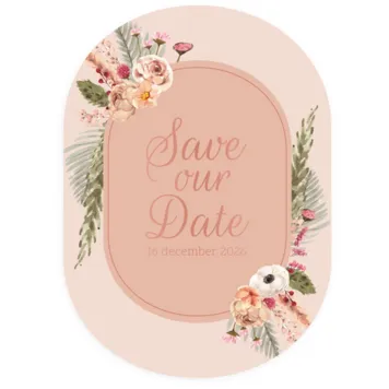 Save the date - Ovaal bloemen