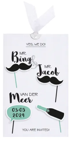 Hippe schuifkaart met props set - groen