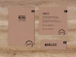Tafelkaartje - Kraftpapier - Passend bij trouwkaart 620003