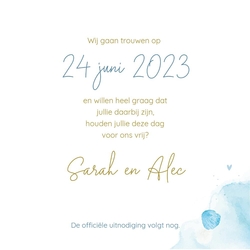 Save the Date - Waterverf strand