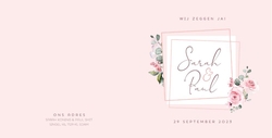 Huwelijkskaart - Vierkant met bloemen