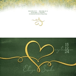 Huwelijkskaart - Kalligrafie hart