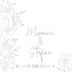 Save the Date - Kaart met bloemmotief