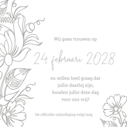 Save the Date - Kaart met bloemmotief