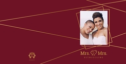 Trouwkaart bordeaux rood met goud foliedruk
