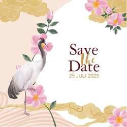 Save the date kaart - Kraanvogels