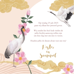 Save the date kaart - Kraanvogels