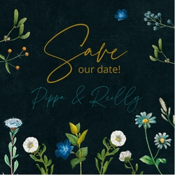 Save the date kaart - veldbloemen