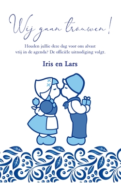 Save the date kaart - Delfts Blauw kalender