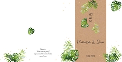 Huwelijkskaart - Hippe botanische trouwkaart met bladeren