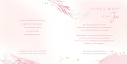 Huwelijkskaart - Roze aquarel blaadjes